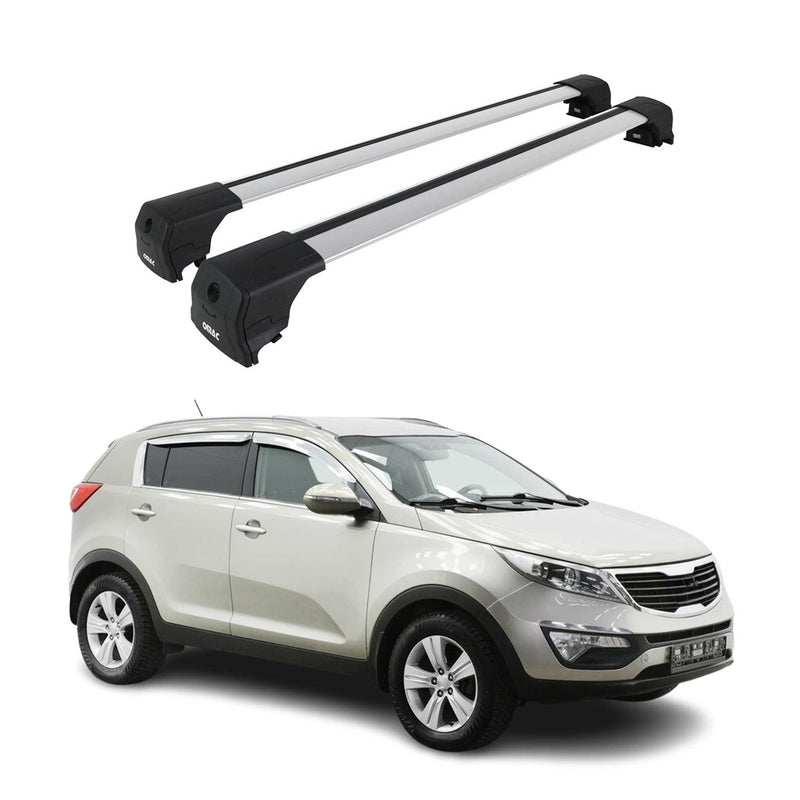 Dachträger Grundtäger für Kia Sportage SL 2010-2015 75kg Aluminium Silber 2 tlg