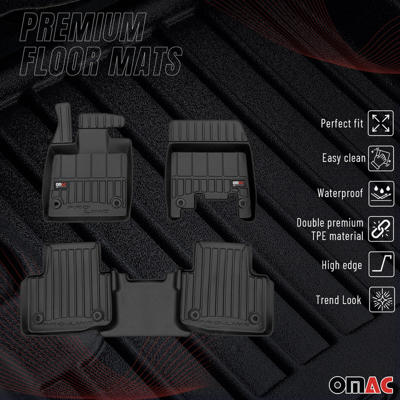 Fußmatten Gummimatten für Jaguar I-Pace 2018-2025 OMAC Premium 3D Schwarz TPE 3x
