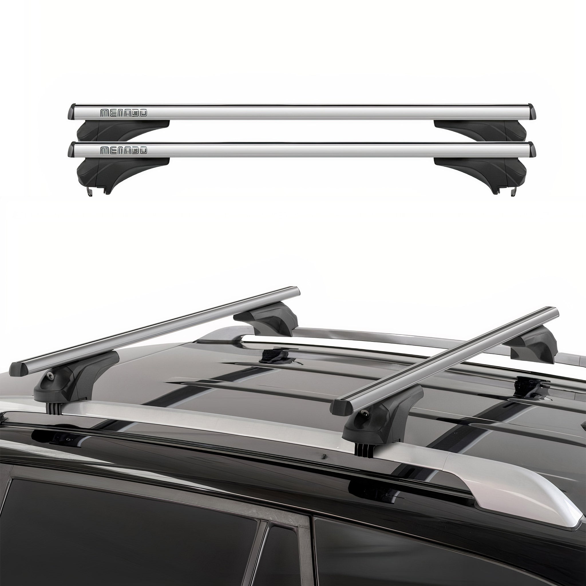 Menabo Dachträger Grundtäger für Subaru Forester IV 2013-2018 Alu Silber 2 tlg