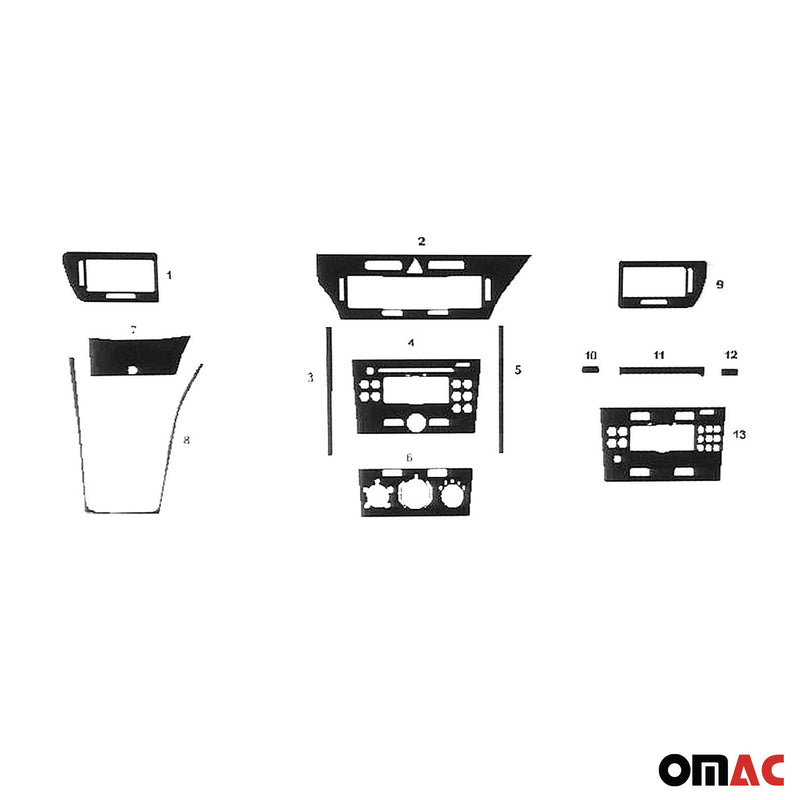 Innenraum Dekor Cockpit für Opel Astra H 2005-2010 Aluminium Optik 13tlg