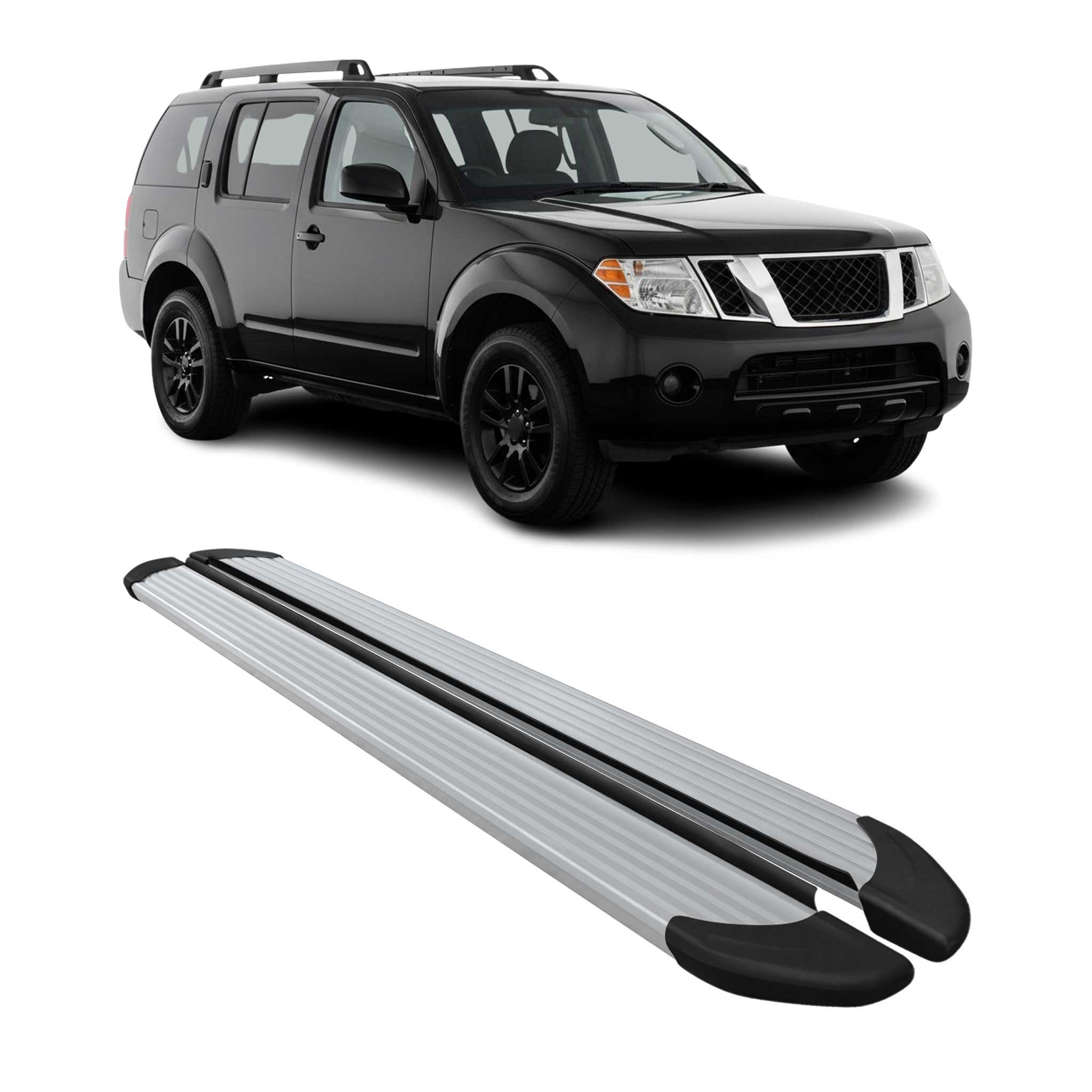 Seitenschweller Trittbretter Schweller für Nissan Pathfinder 2005-2014 Alu Grau