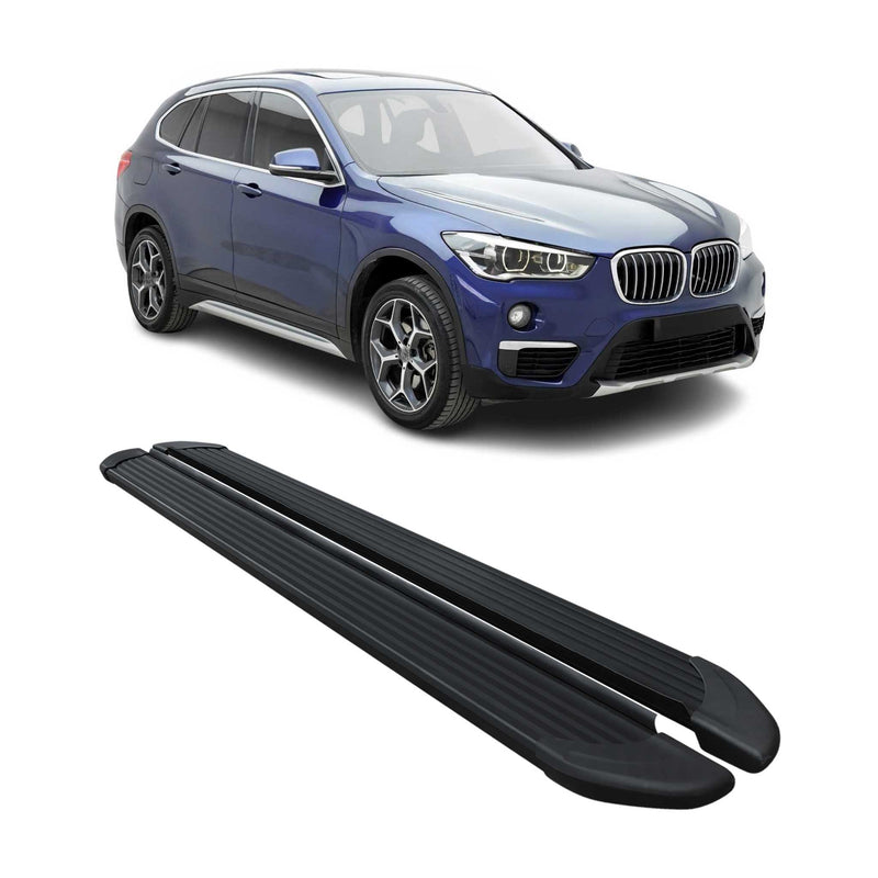 Seitenschweller Trittbretter Schweller für BMW X1 F48 2015-2022 Alu Schwarz