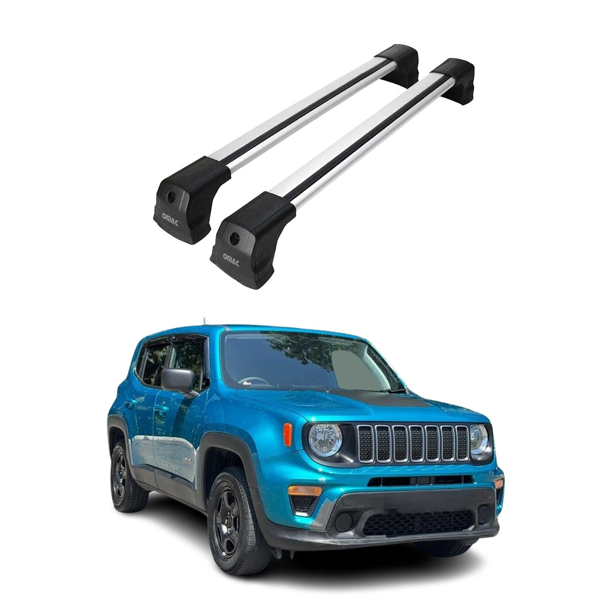 Dachträger Gepäckträger für Jeep Renegade 2015-2025 Grundträger Alu Grau 2tlg