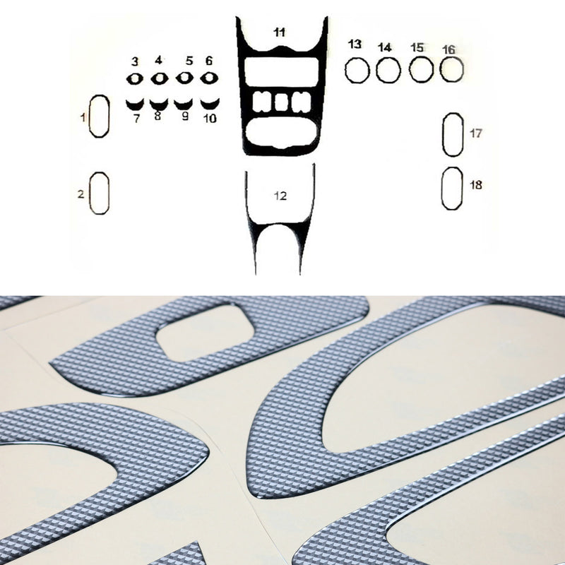 Innenraum Dekor Cockpit für Dacia Duster 2010-2012 Carbon Optik 18tlg