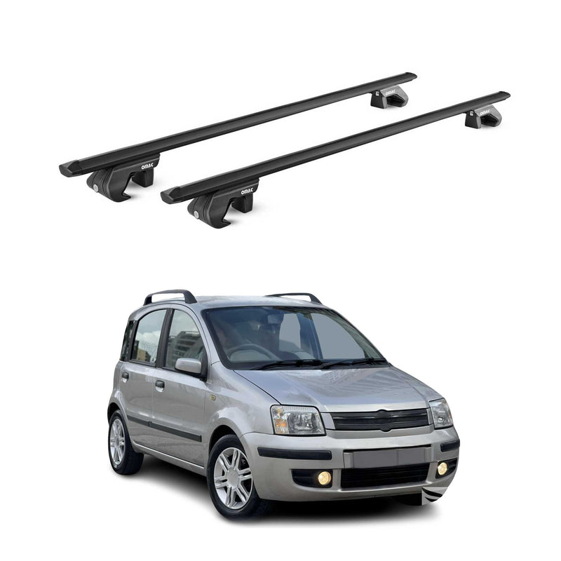 Dachträger Grundtäger für Fiat Panda II 2003-2012 5 tür 90kg Alu Schwarz 2x ABE