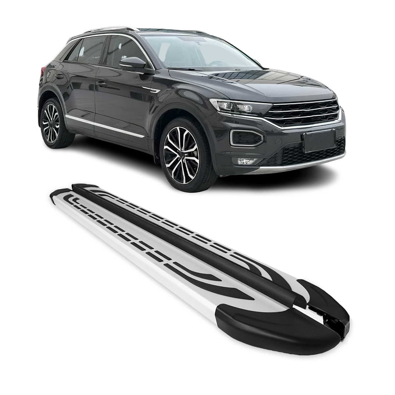 Trittbretter Seitenschweller für VW T-Roc 2017-2025 Silber Aluminium 2 tlg