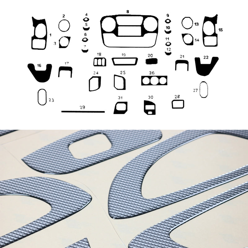 Innenraum Dekor Cockpit für Opel Movano 2010-2024 Carbon Optik 31tlg