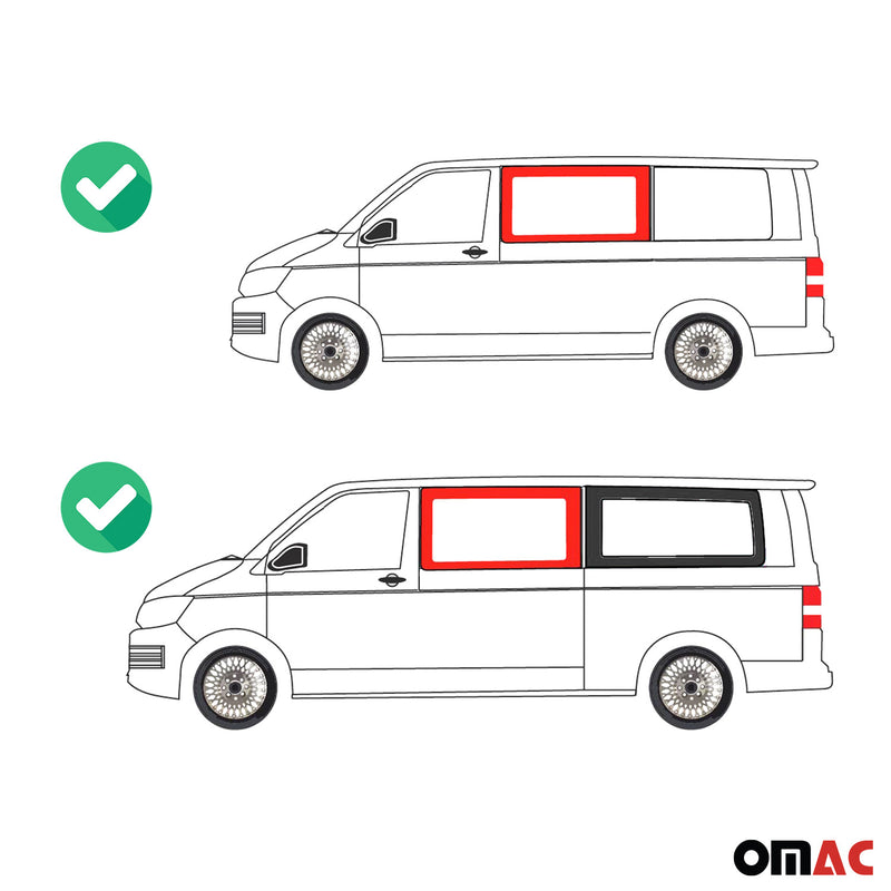 Seitenfenster Auto Seitenscheibe für VW T5 2003-2015 Links Schwarz L1 L2