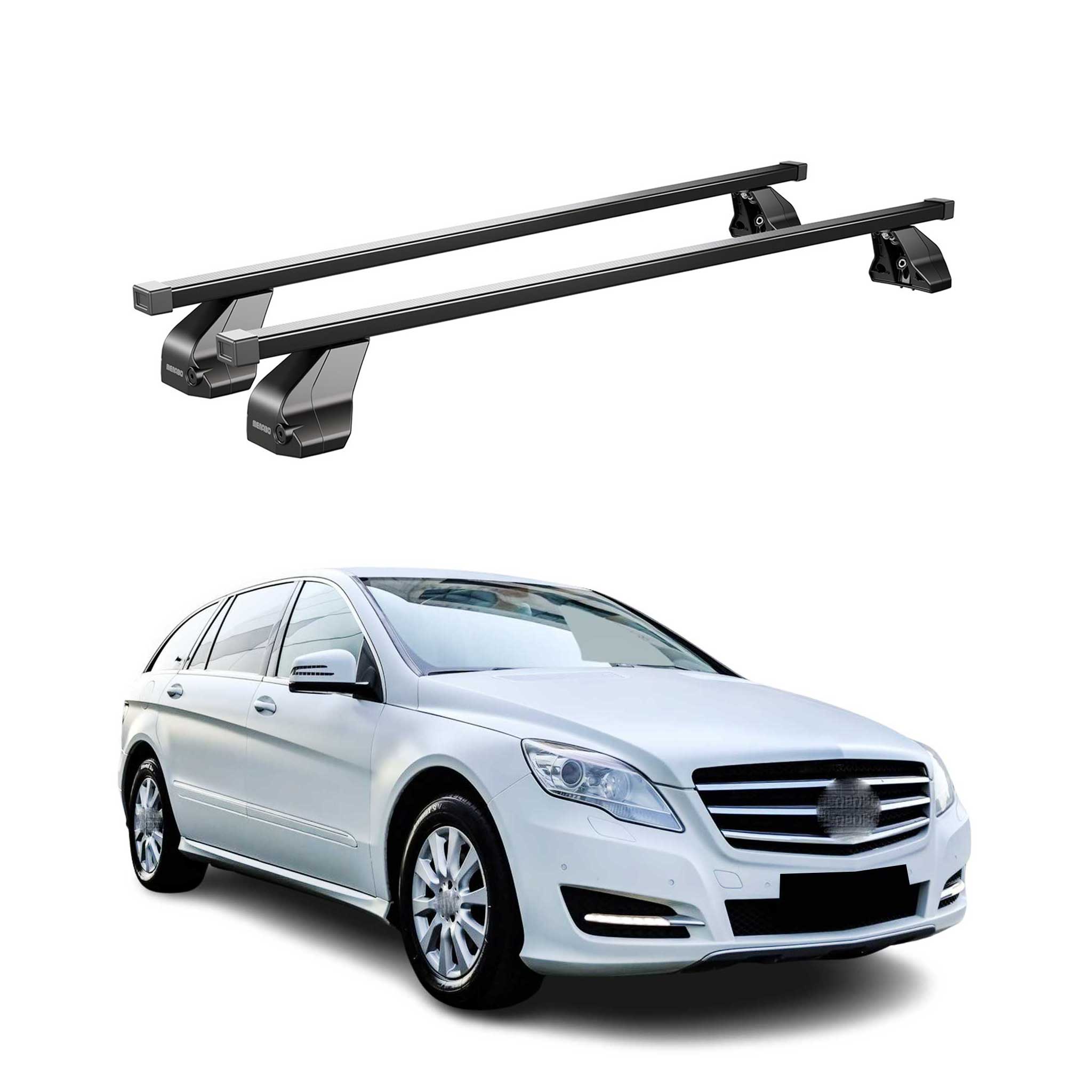 Menabo Dachträger für Mercedes R Klasse W251 2006-2013 75kg Stahl Schwarz 2x