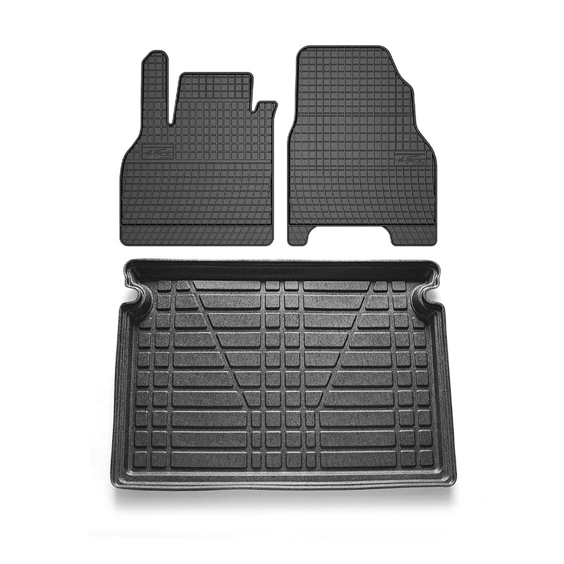 Fußmatten & Kofferraumwanne Set für Mercedes Citan W420 2021-2024 Gummi 3x