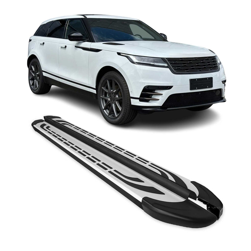Trittbretter Seitenschweller für Range Rover Velar 2017-2025 Silber Schwarz 2x