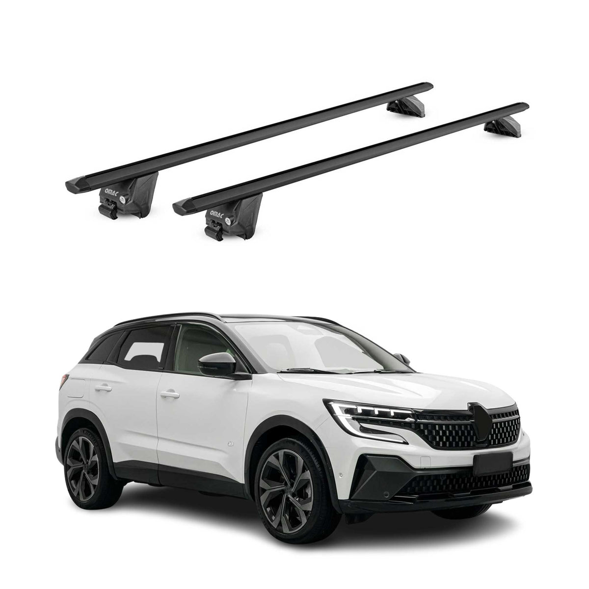 Dachträger Grundtäger für Renault Austral 2022-2026 100kg Alu Schwarz 2 tlg ABE
