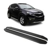 Trittbretter Seitenschweller für Kia Sportage 2010-2015 ABE Schwarz Alu