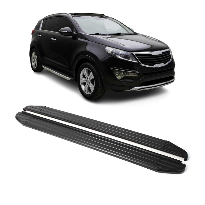Trittbretter Seitenschweller für Kia Sportage 2010-2015 ABE Schwarz Alu