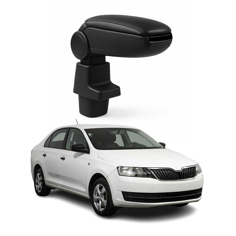 Mittelarmlehne Armlehne Mittelkonsole für Skoda Rapid 2012-2019 PU-Leder Schwarz
