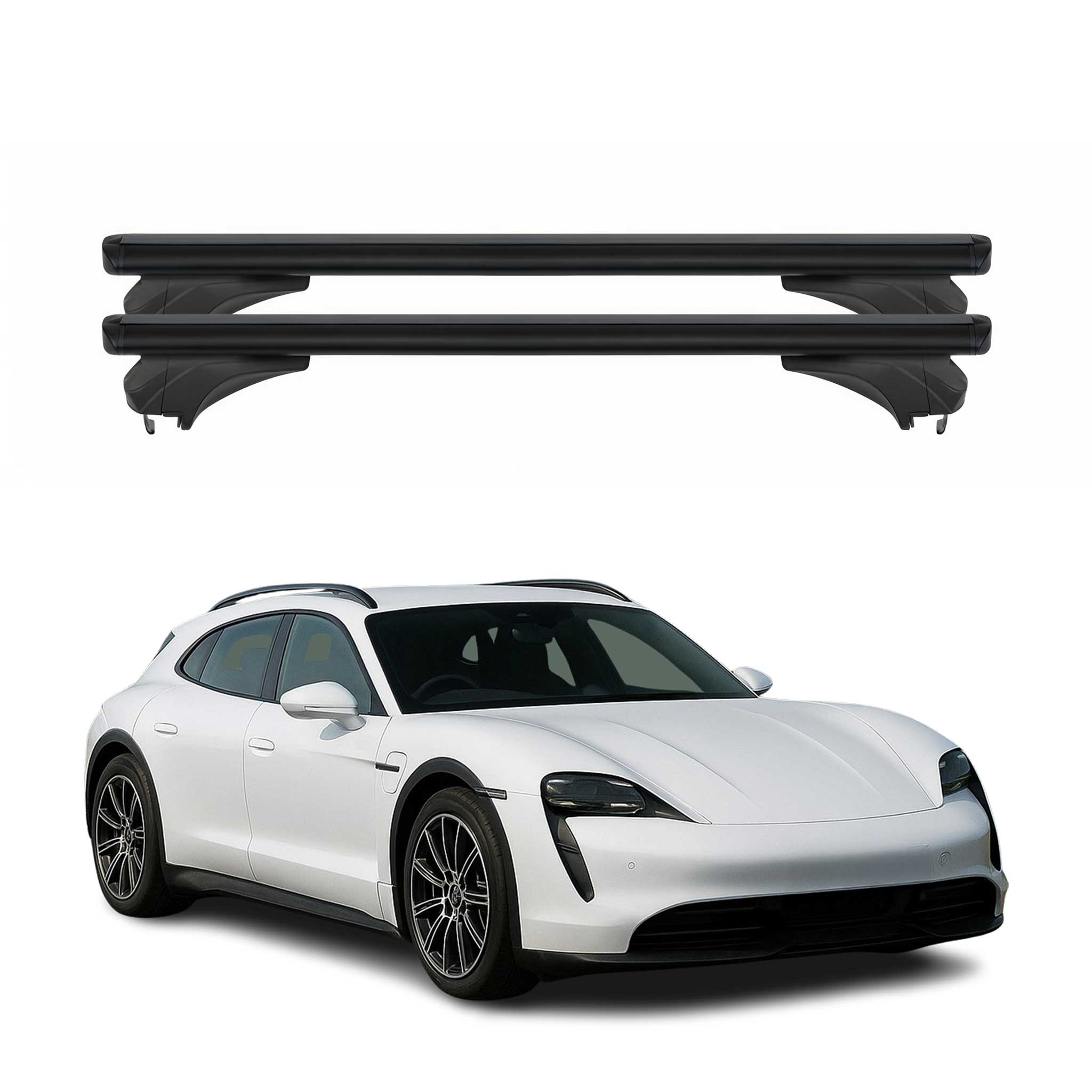 Menabo Dachträger für Porsche Taycan Sport Turismo 2019-26 Aluminium Schwarz 2x