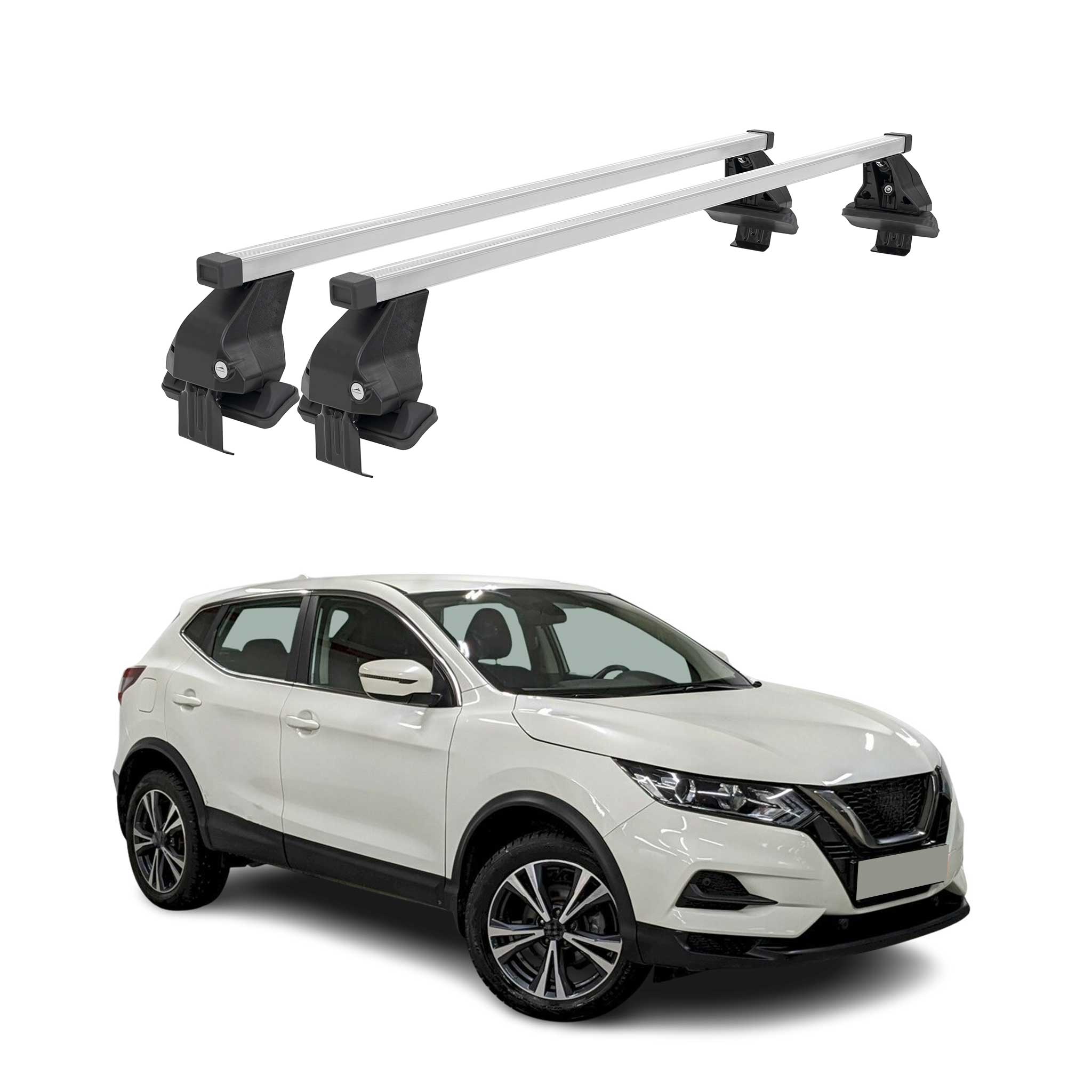 Menabo Dachträger für Nissan Qashqai J11 2014-2017 Pre-FL 50kg Stahl Silber 2x