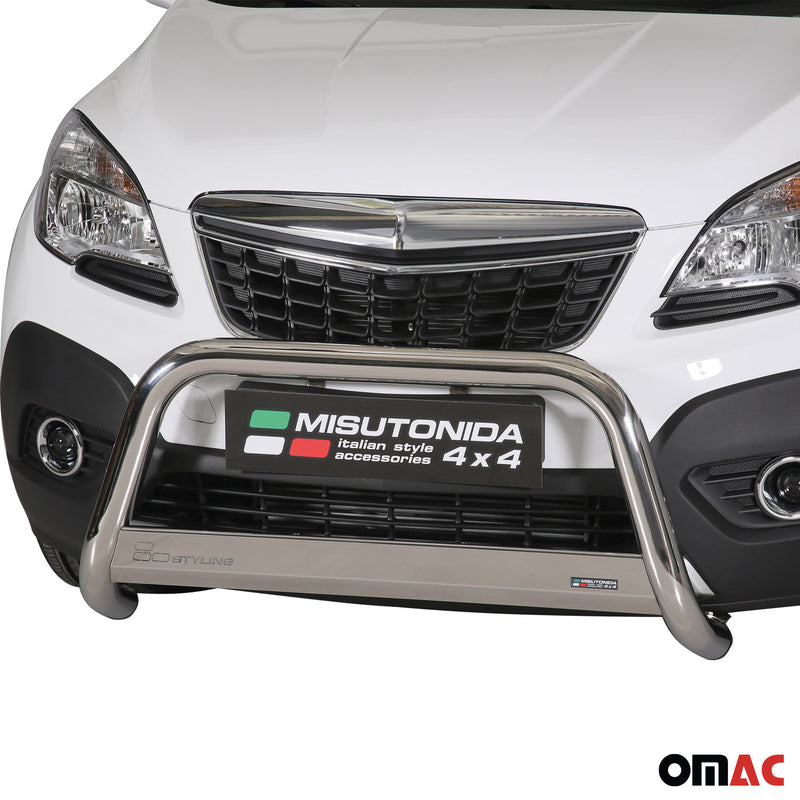 Frontbügel Frontschutzbügel für Opel Mokka 2012-2016 ø63mm Stahl Silber Schutz
