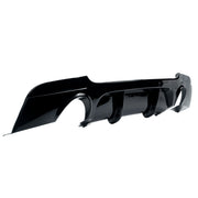 JOM Heckschürzeneinsatz für BMW 3er E92/E93 2006-2013 schwarz glänzend 1-Rohr (li/re)