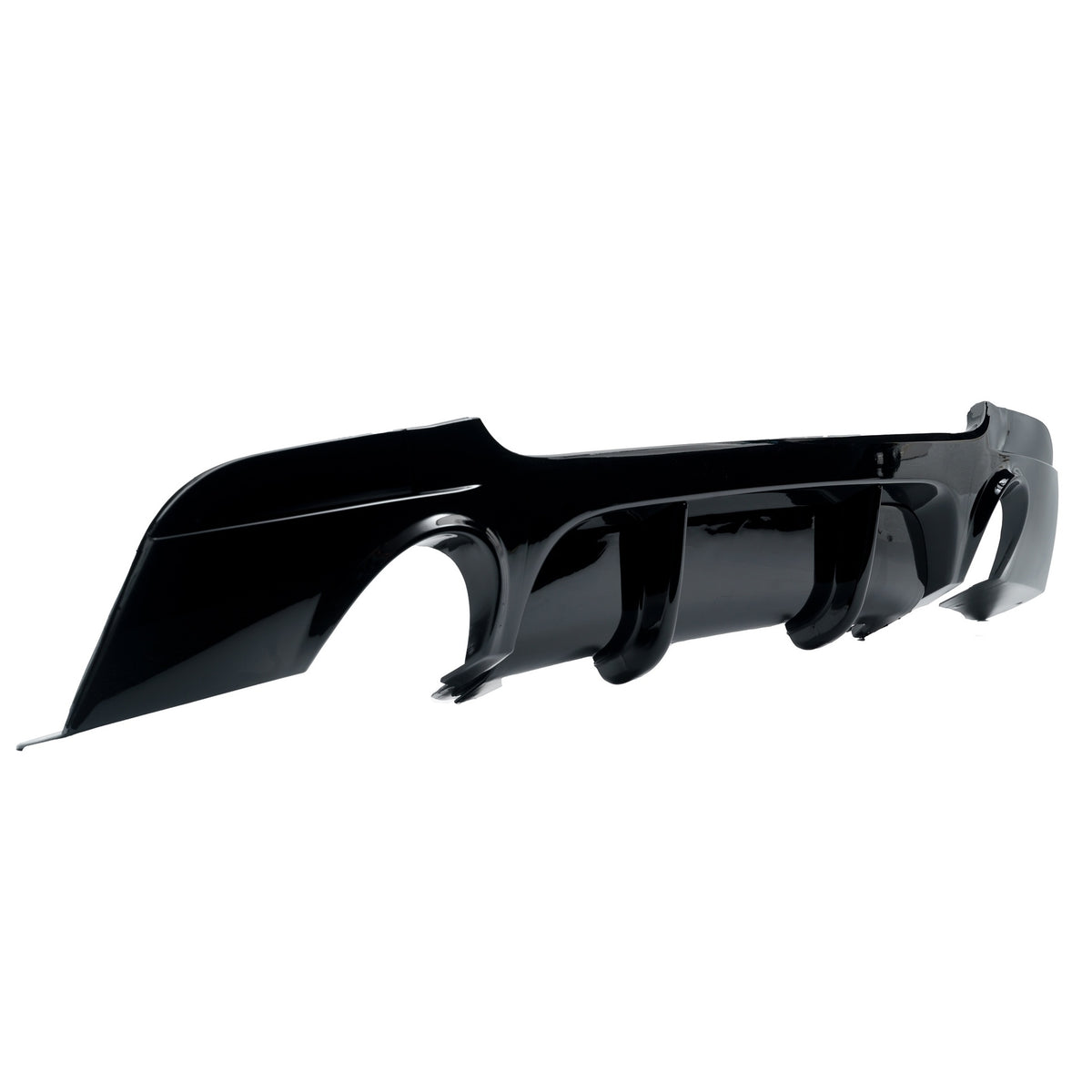 JOM Heckschürzeneinsatz für BMW 3er E92/E93 2006-2013 schwarz glänzend 1-Rohr (li/re)