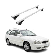 Dachträger Grundträger für Kia Clarus Kombi 1998-2001 Metall Silber 2tlg