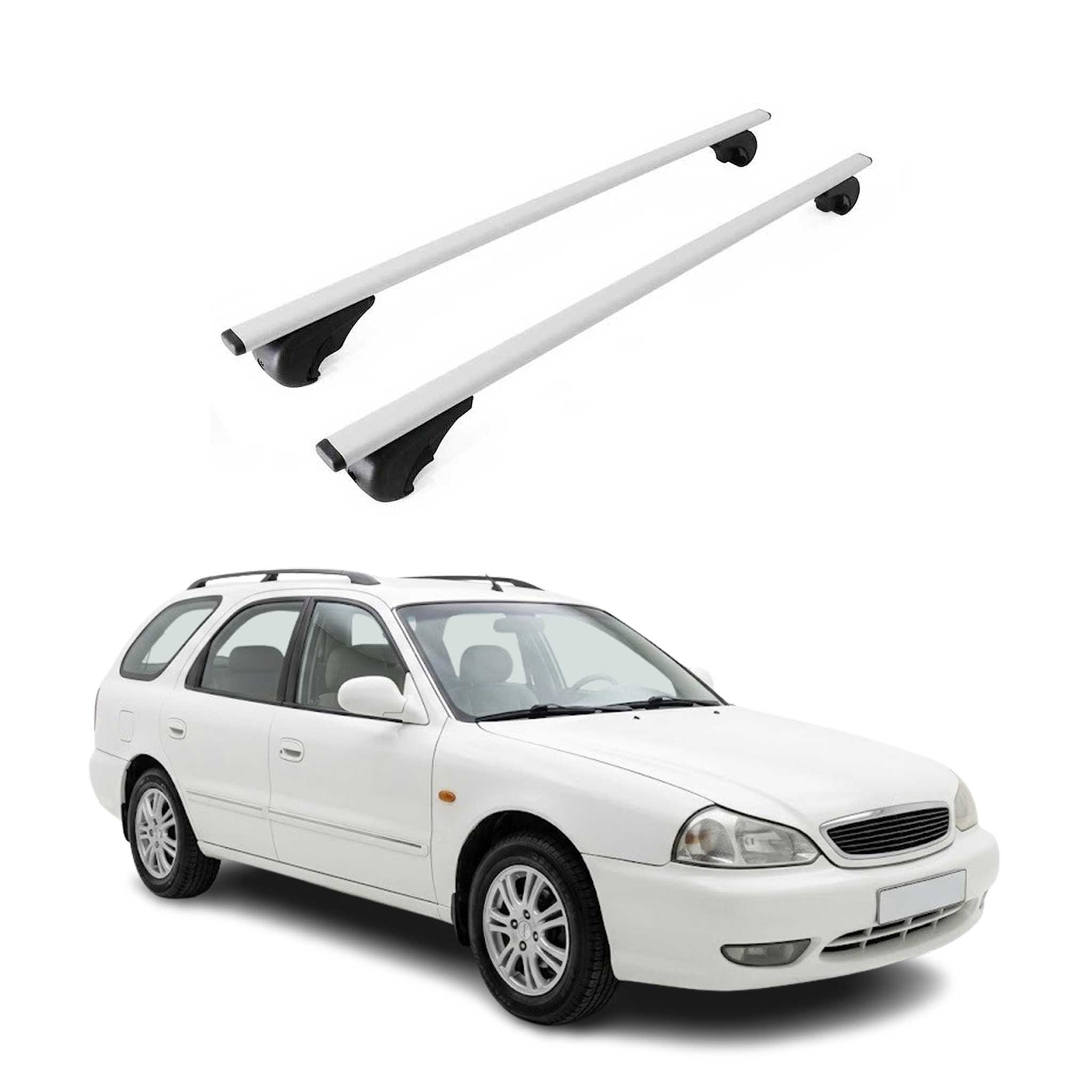 Dachträger Grundträger für Kia Clarus Kombi 1998-2001 Metall Silber 2tlg
