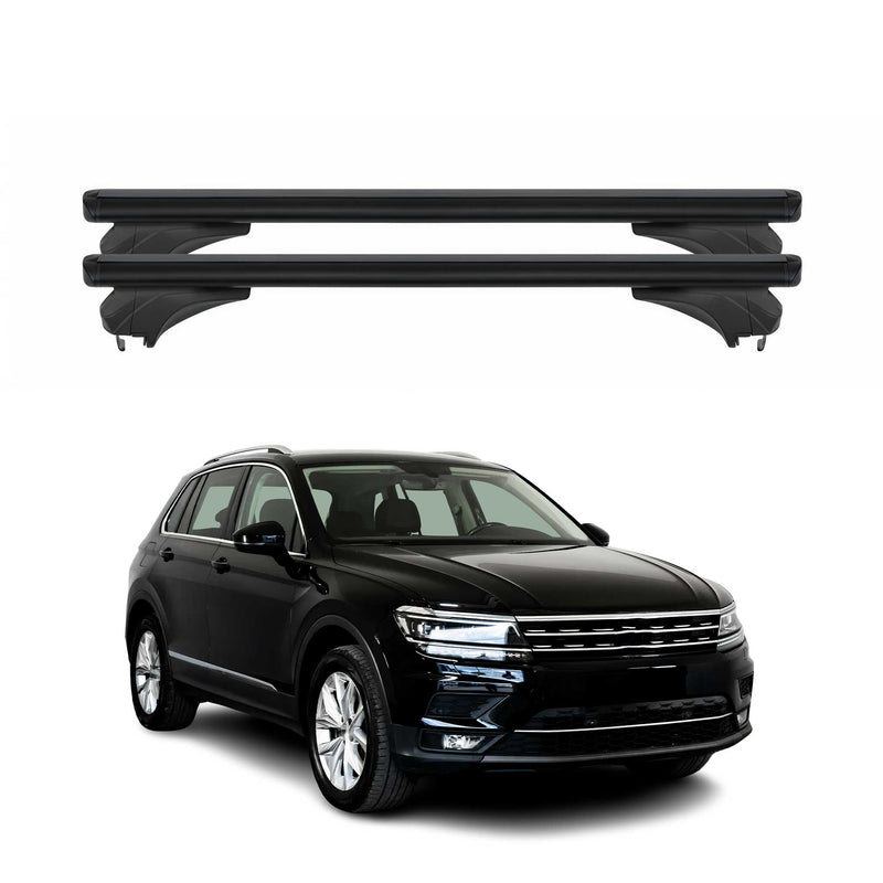 Menabo Dachträger Grundtäger für VW Tiguan Cross 2014-2024 Aluminium Schwarz 2x