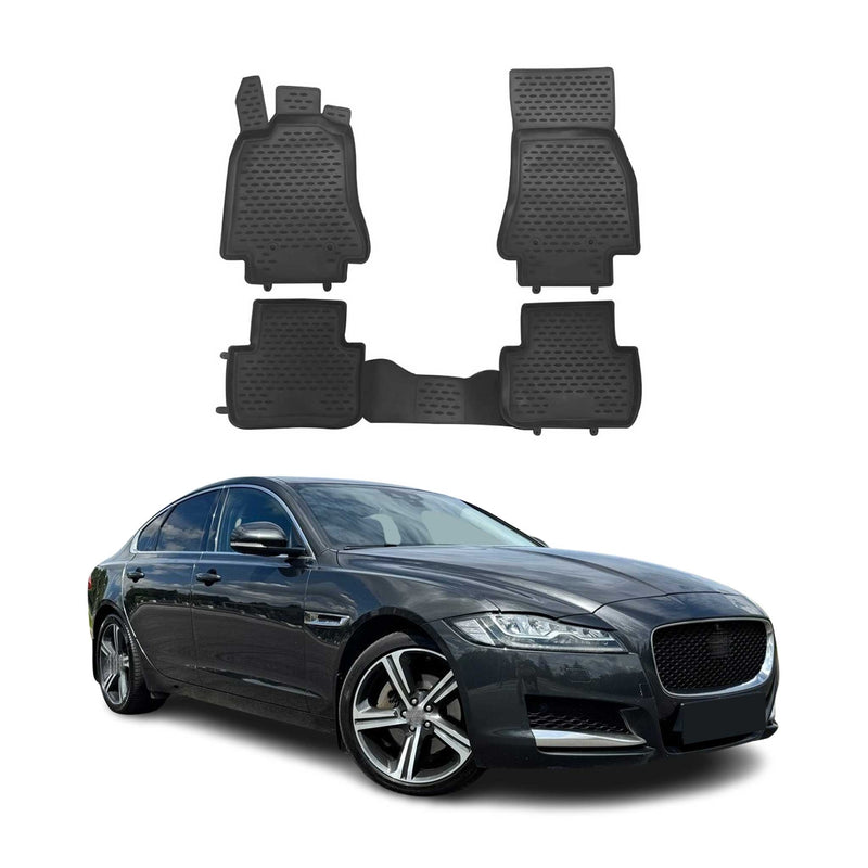 OMAC Gummimatten Fußmatten für Jaguar XF 2009-2015 TPE Automatten Schwarz 4x