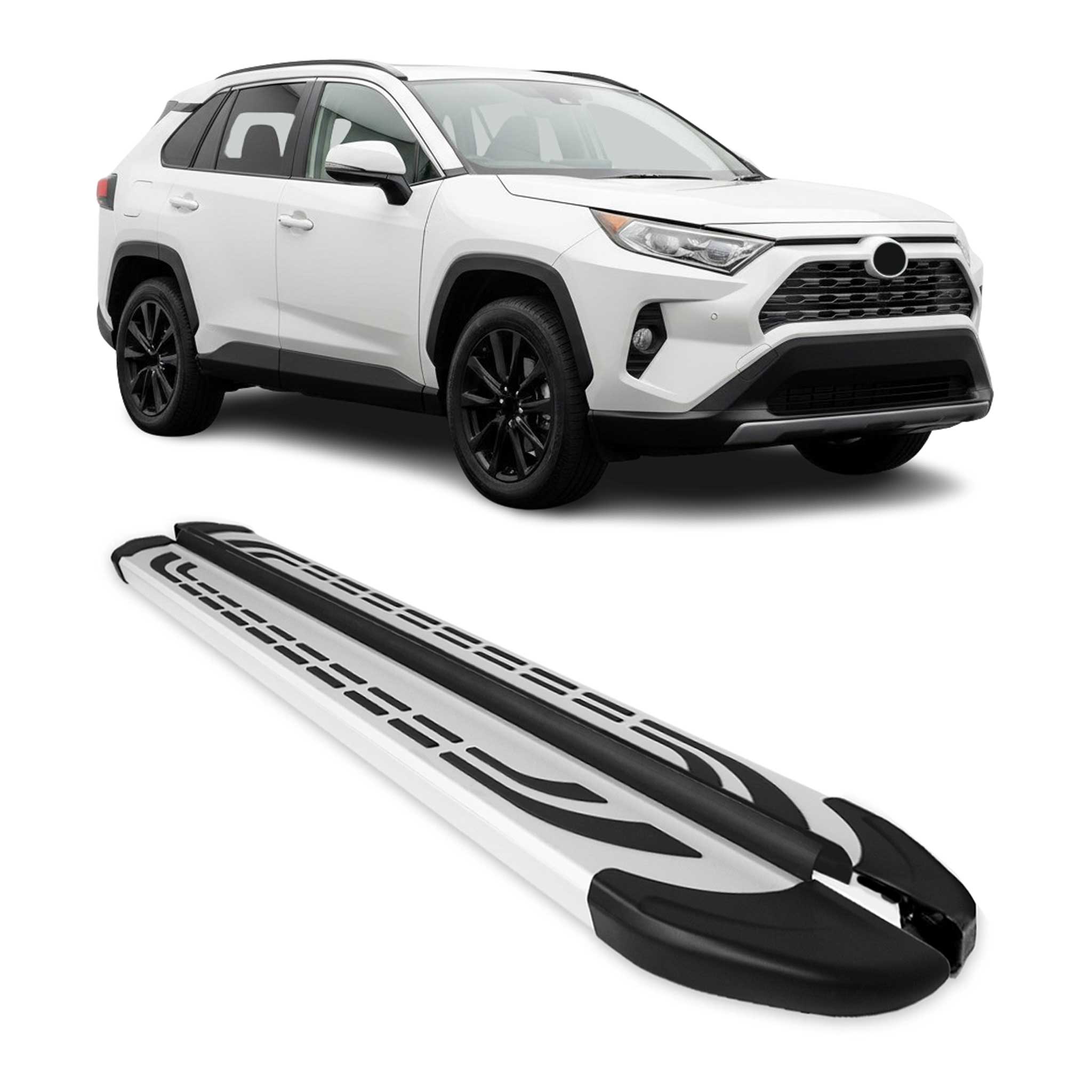 Trittbretter Seitenschweller für Toyota RAV4 Hybrid 2019-2025 Silber 2 tlg