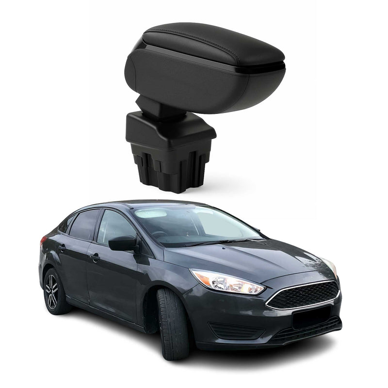 Armlehne Mittelarmlehne Mittelkonsole für Ford Focus 2015-2018 PU-Leder Schwarz