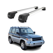 Dachträger Grundträger für Mitsubishi Pajero III 2000-2006 Aluminium Grau 2tlg