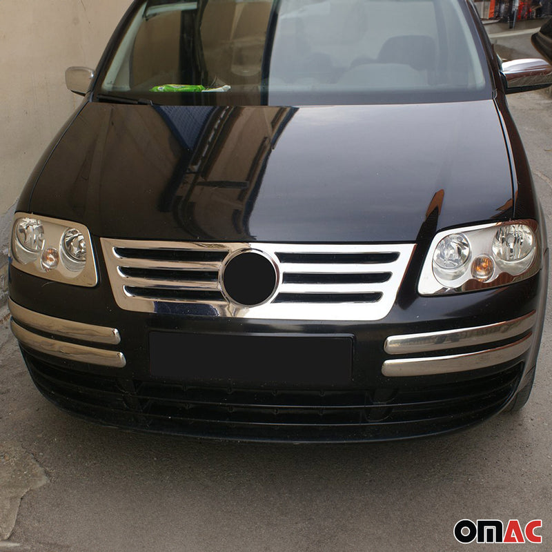 Kühlergrill Leisten Grillleisten für VW Caddy 2003-2010 Edelstahl Silber 1tlg