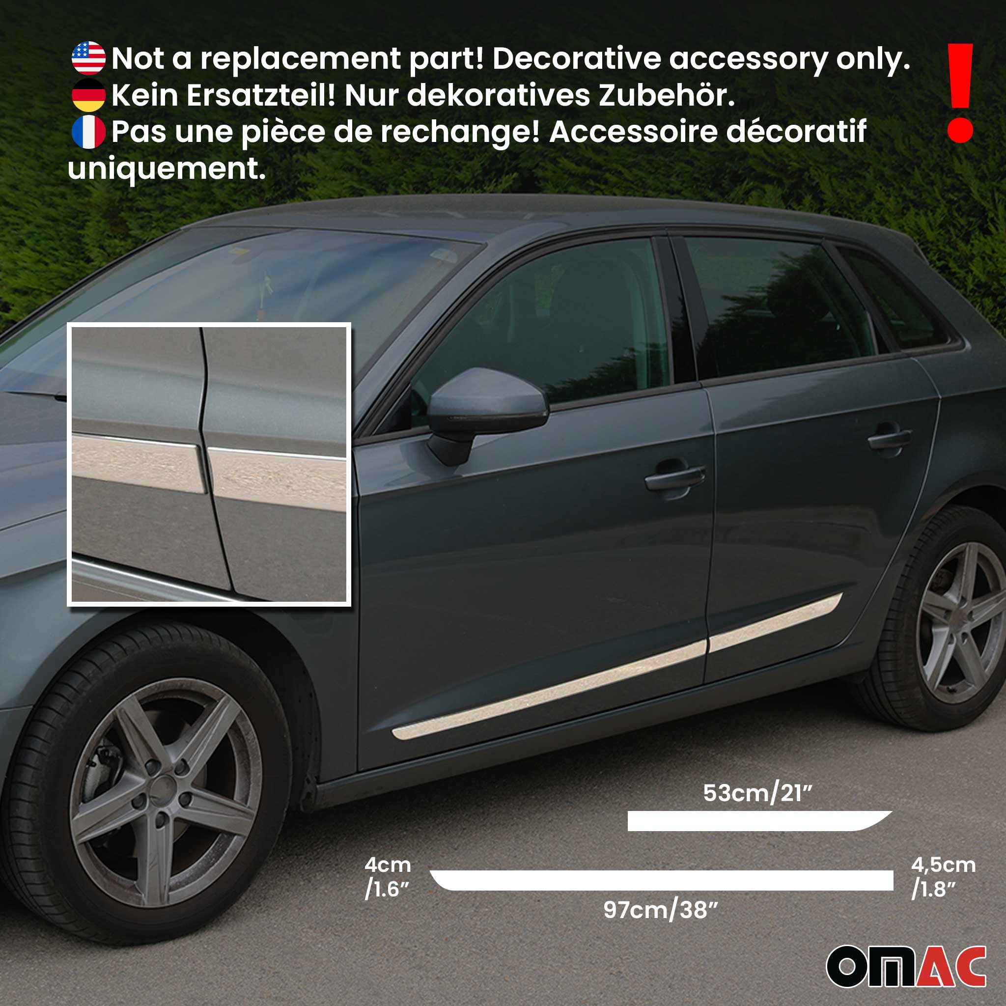 Türschutzleiste Seitentürleiste Türleisten für Peugeot 508 2010-2018 Chrom 4x