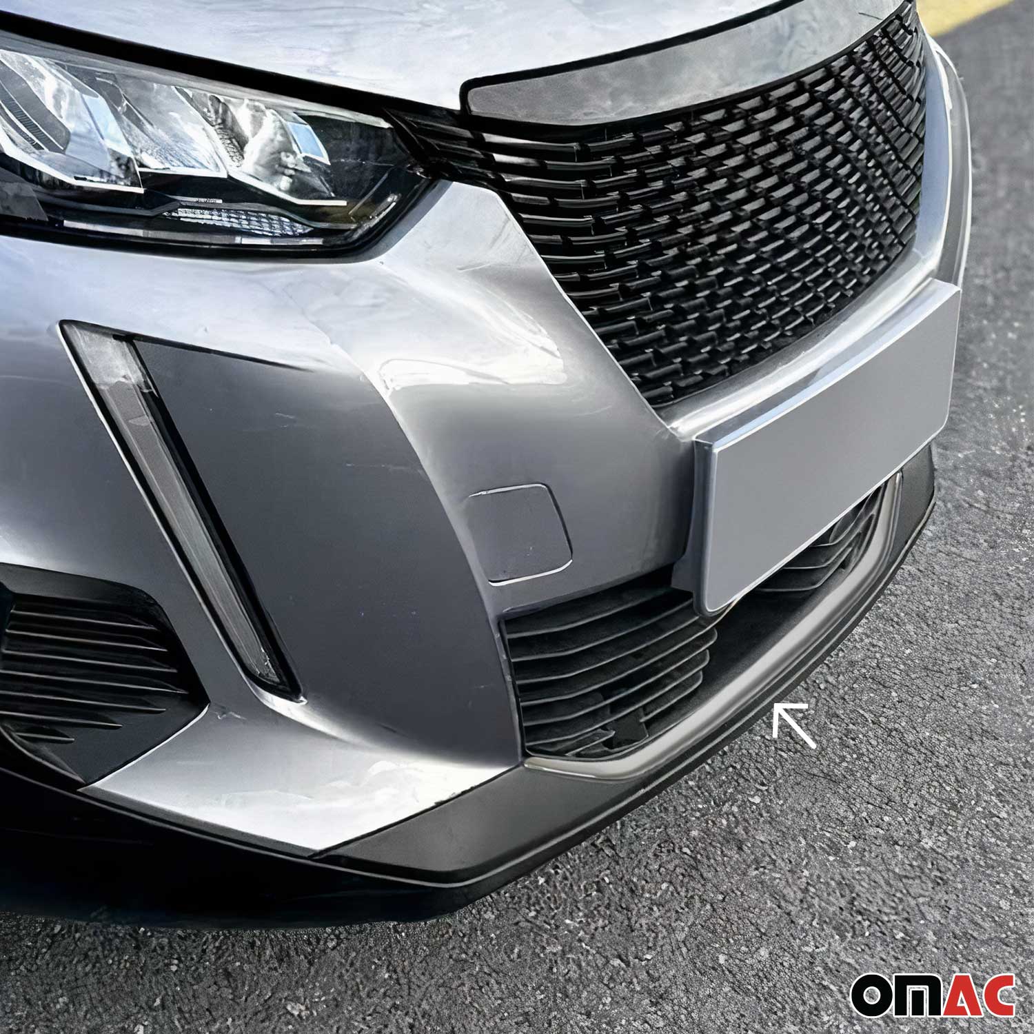 Kühlergrill Leisten Grillleisten für Peugeot 2008 2019-23 Pre-FL Edelstahl Chrom