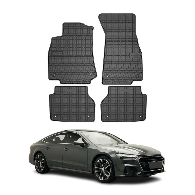 OMAC Gummi Fußmatten für Audi A7 C8 Sportback 2018-2025 Automatten Schwarz 4x