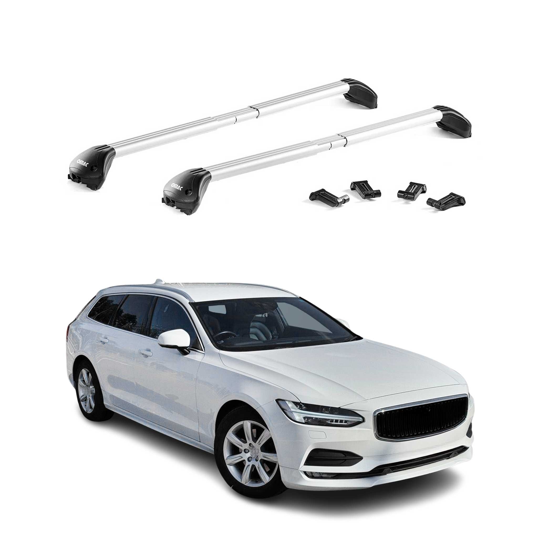 Dachträger Grundtäger für Volvo V90 2016-2025 100kg Aluminium Silber 2x ABE