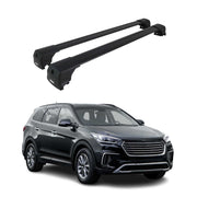Dachträger Grundtäger für Hyundai Santa Fe III 2013-2018 Aluminium Schwarz 2 tlg