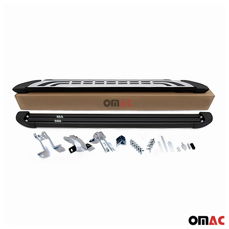 Trittbretter Seitenschweller Seitenbretter für VW Caddy 2004-2020 L1 Schwarz Alu