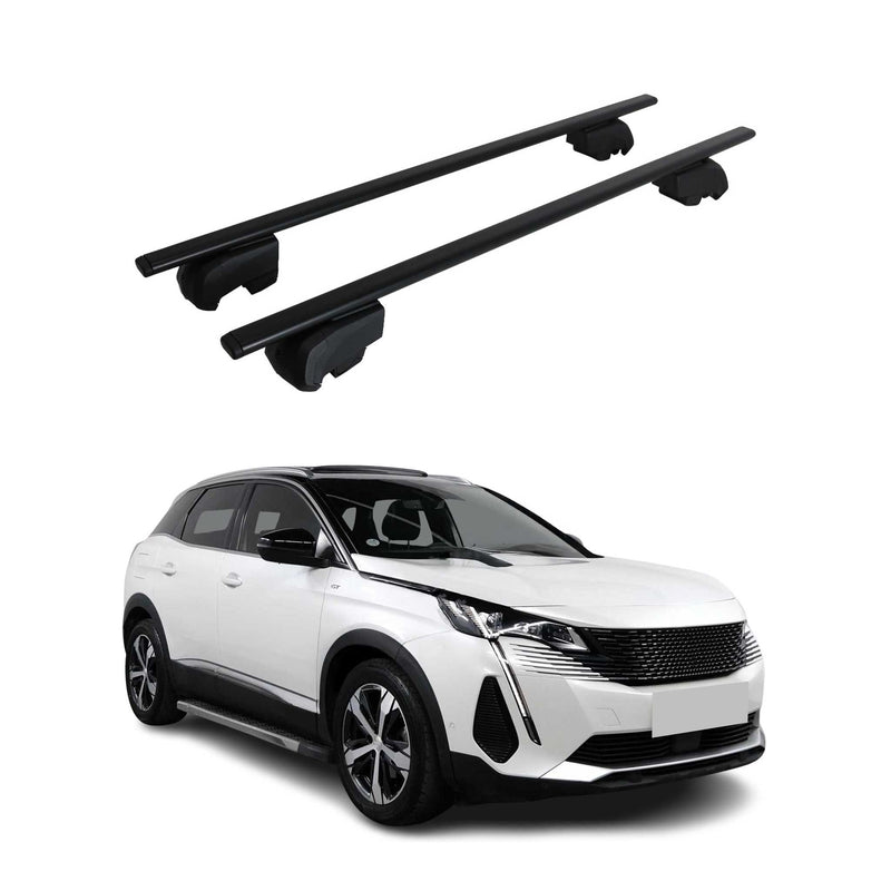 Dachträger Grundtäger für Peugeot 3008 2016-2023 75kg Metall Schwarz 2 tlg