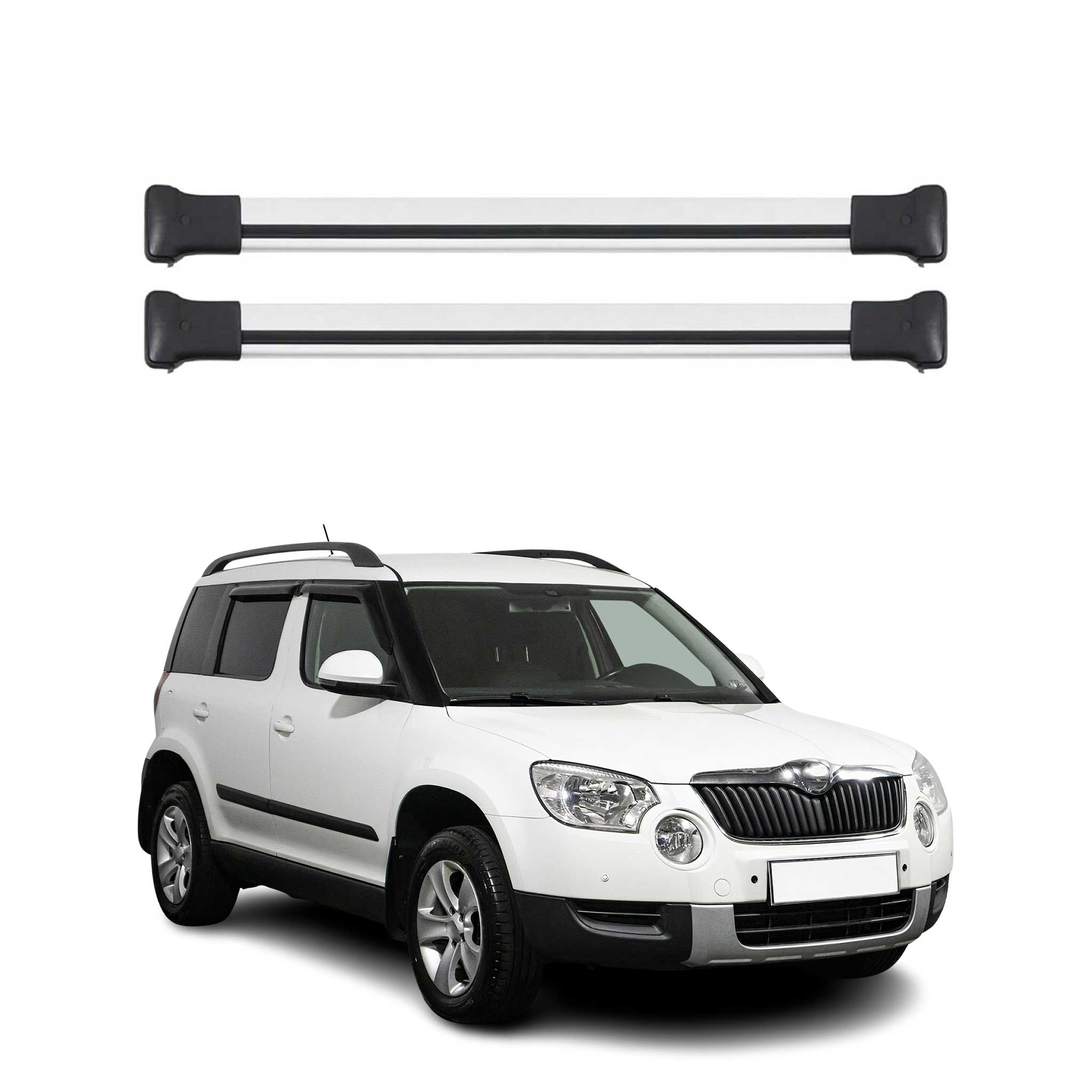 Dachträger Gepäckträger für Skoda Yeti 2009-2017 Relingträger Alu Silber 2x