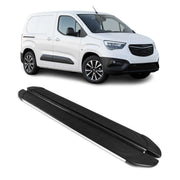 Trittbretter Seitenschweller für Opel Combo L1 Kurzer 2019-26 Alu Schwarz Silber