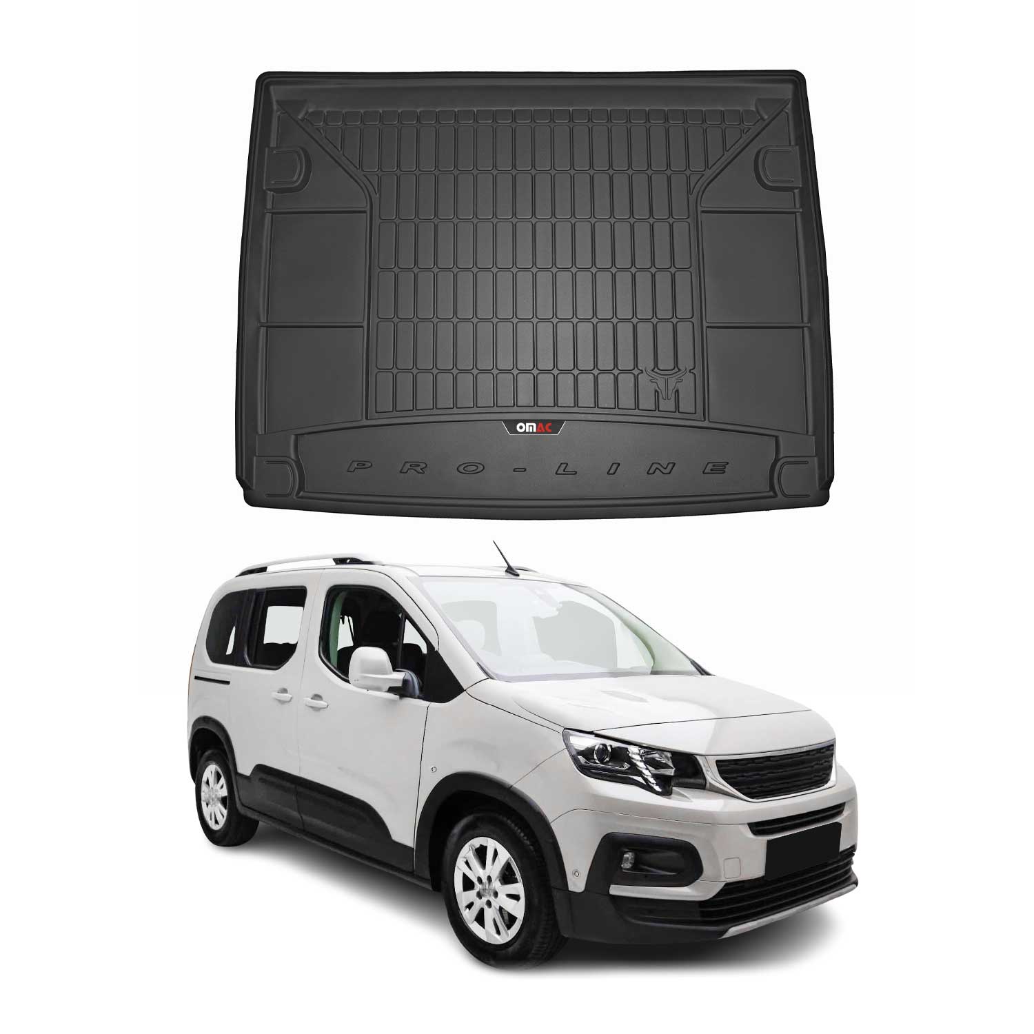 OMAC Gummi Kofferraumwanne für Peugeot Rifter 2018-2024 TPE Laderaumwanne