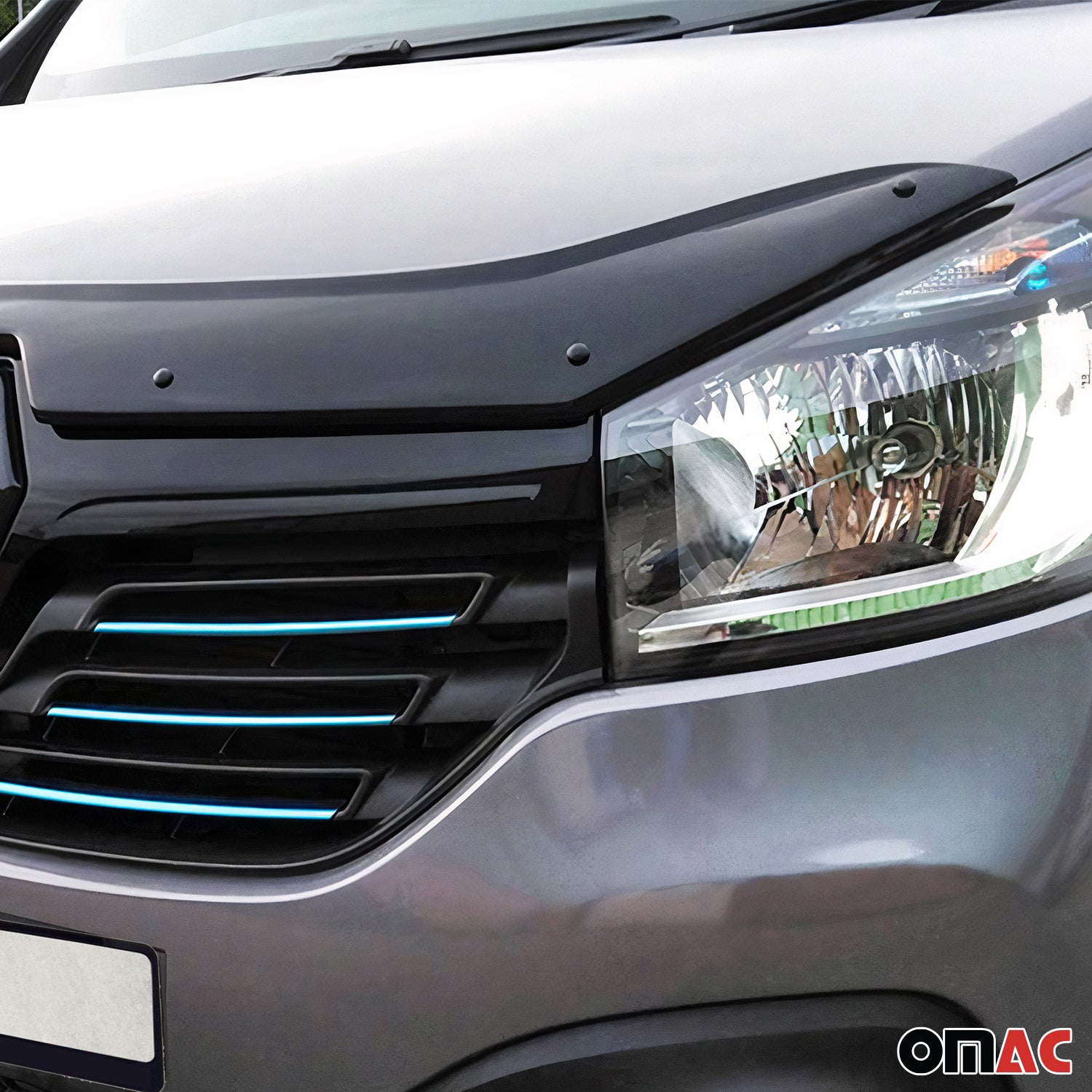 Motorhaube Deflektor Insektenschutz für Renault Trafic 2014-2019 Pre-FL Dunkel