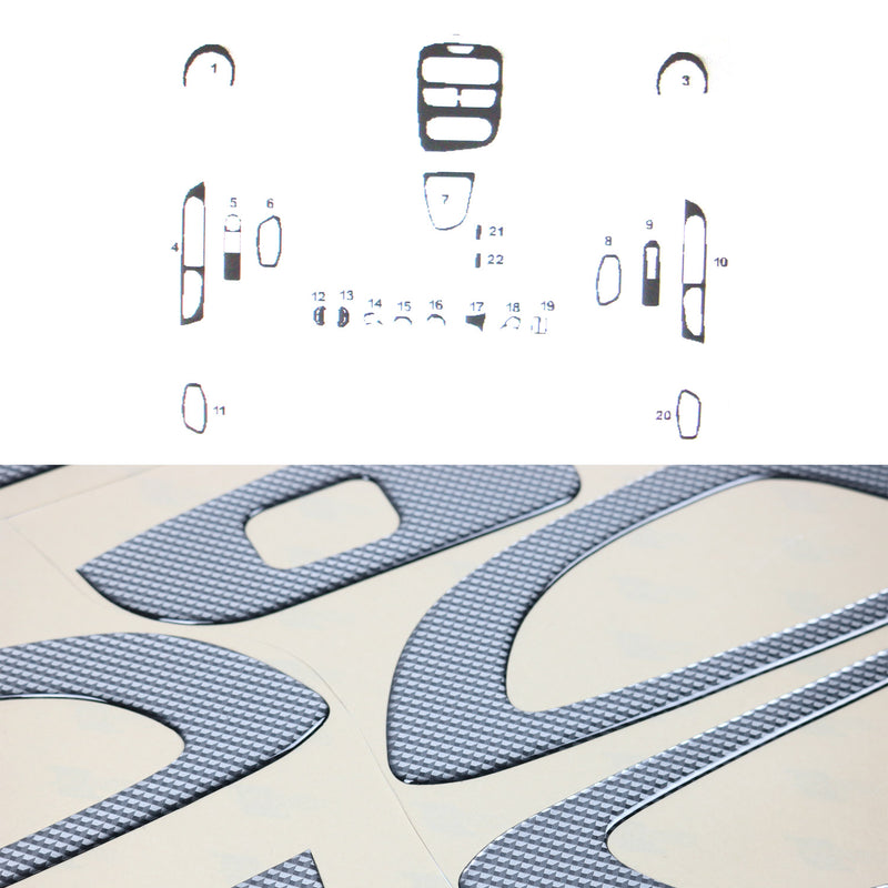 Innenraum Dekor Cockpit für Renault Clio 2012-2019 Carbon Optik 22tlg