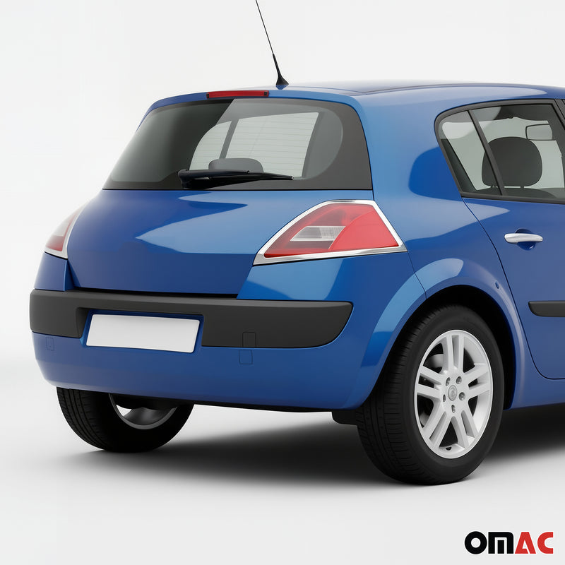 Rücklicht Leisten Heckleuchte für Renault Megane 2 Schrägheck Chrom ABS 2tlg