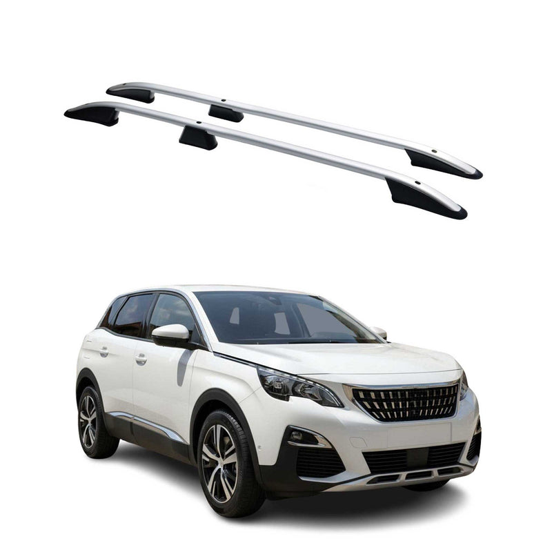 Dachreling Dachgepäckträger für Peugeot 3008 2013-2016 Aluminium Silber 2x