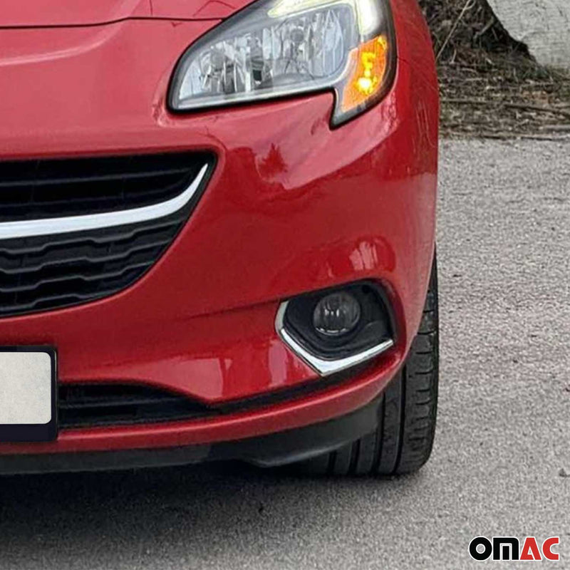 Nebelscheinwerfer Rahmen Umrandung für Opel Corsa 2015-2019 Edelstahl Silber 2x