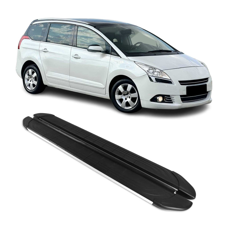 Trittbretter Seitenschweller für Peugeot 5008 2010-2018 Aluminium Schwarz Silber
