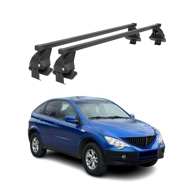 Menabo Dachträger Grundtäger für SsangYong Actyon 2006-2011 50kg Stahl Schwarz