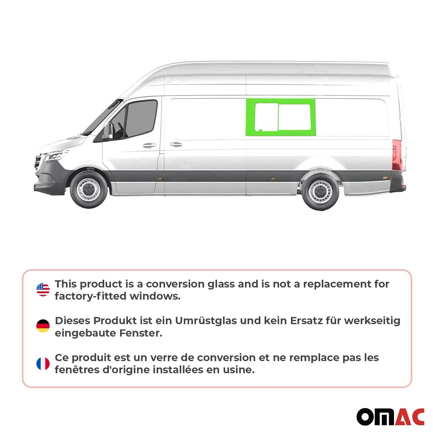 Schiebefenster für Mercedes Sprinter W907 2018-2026 Links Schiebetür L3 L4
